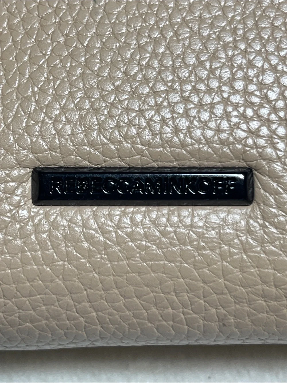 Rebecca Minkoff Regan Taupe Pebbled Leather Wristlet Wallet